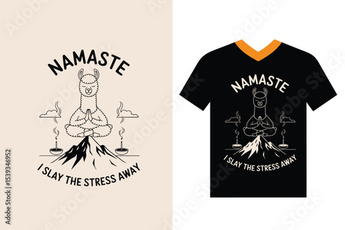 Namaste Yoga Llama T-Shirt Design – Funny Meditation Quote Graphic
