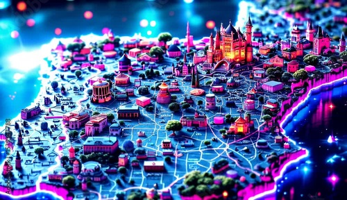 A Glowing Digital Map of Iconic Cities