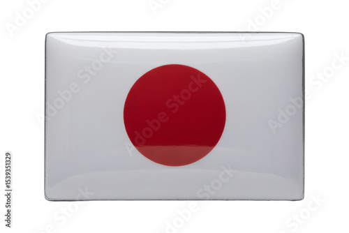 Free Download Glossy Japanese Flag Pin Badge - A Collectible Enamel Pin Featuring the Rising Sun Flag, Perfect for Backpacks, Jackets, and Bags - GFXLoad
