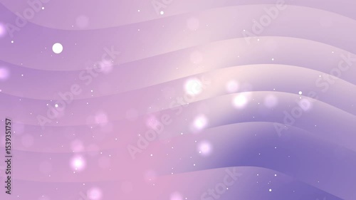 Elegant particle soft purple wavy lines and bokeh lights create a dreamy scene suitable for backgrounds, greeting cards, and posters.