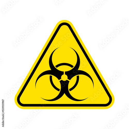 Warning sign of virus. Biohazard icon. Biohazard symbol. yellow sign vector 