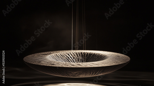 Subtle lighting enhances the sense of a magical, weightless environment where the droplet seems almost sacred