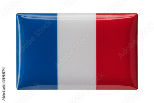 Free Download Glossy French Flag Pin Badge - A Collectible Enamel Badge, Rectangular Shaped Patriotism Souvenir - GFXLoad