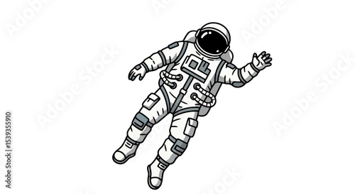 Astronaut spaceman character floating in cosmos