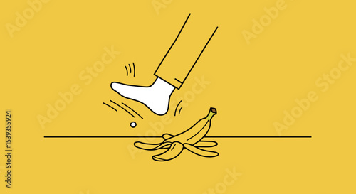 Banana peel slip accident danger risk floor
