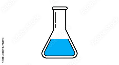 Beaker with blue liquid for science experiment