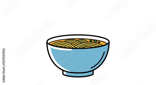 Bowl of asian noodles with steam coming up
