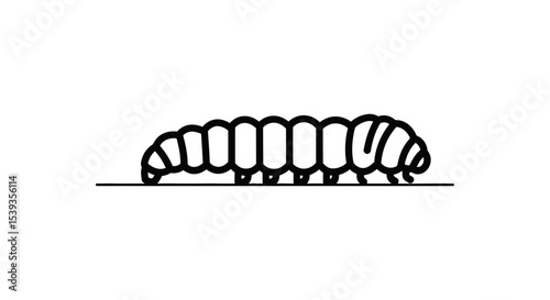 Caterpillar crawls on a straight line path