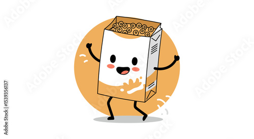 Cereal box character with fun smiling face