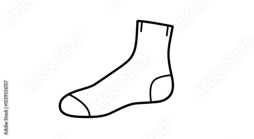 Clean white sock on solid background