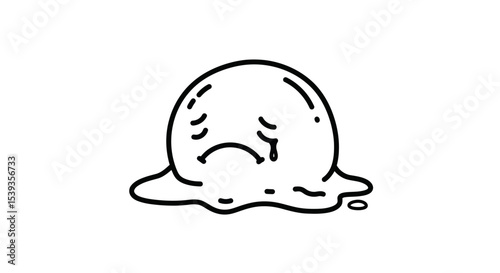 Melting ice cream sad face sweet dessert
