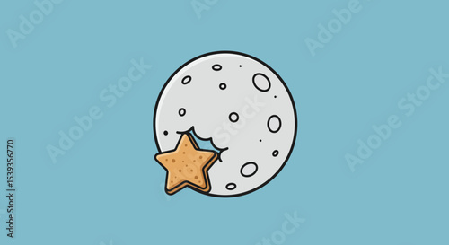Moon and star treat with missing bite