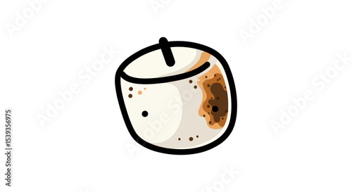 Roasted marshmallow sweet dessert simple food cartoon