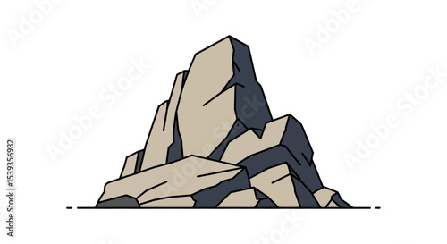 Rock formation hill landscape outdoor nature cartoon