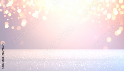 Empty space concept for exhibition against bright pastel tone bokeh background.