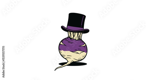 Swede with top hat on yellow background