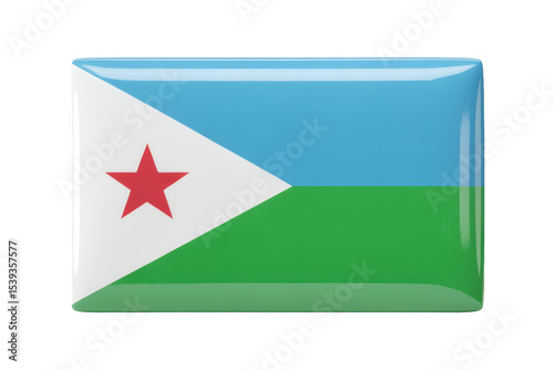 Free Download Glossy Djibouti Flag Pin Badge - A Collectible Enamel National Flag Pin Badge - GFXLoad