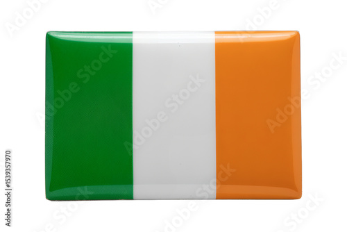 Free Download Glossy Irish Flag Pin Badge - A Collectible Enamel Flag Pin with Vibrant Colors, Perfect Souvenir or Gift - GFXLoad