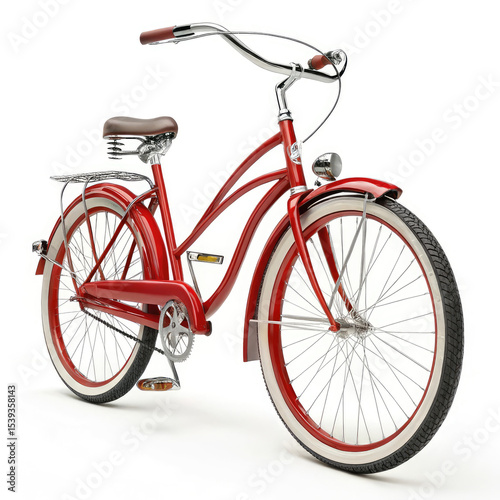 vintage bicycle on white background
