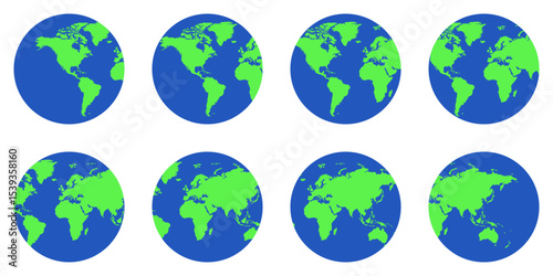 World map background perfect for travel, education, or business themes. Great for presentations, blogs, and global concepts. Ideal for your next creative project. Ocean blue and bright green earth.
