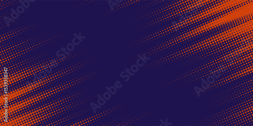 Abstract speed lines style orange color halftone banner design template. Vector illustration.