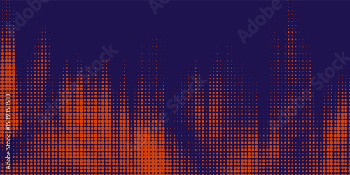 Abstract speed lines style orange color halftone banner design template. Vector illustration.