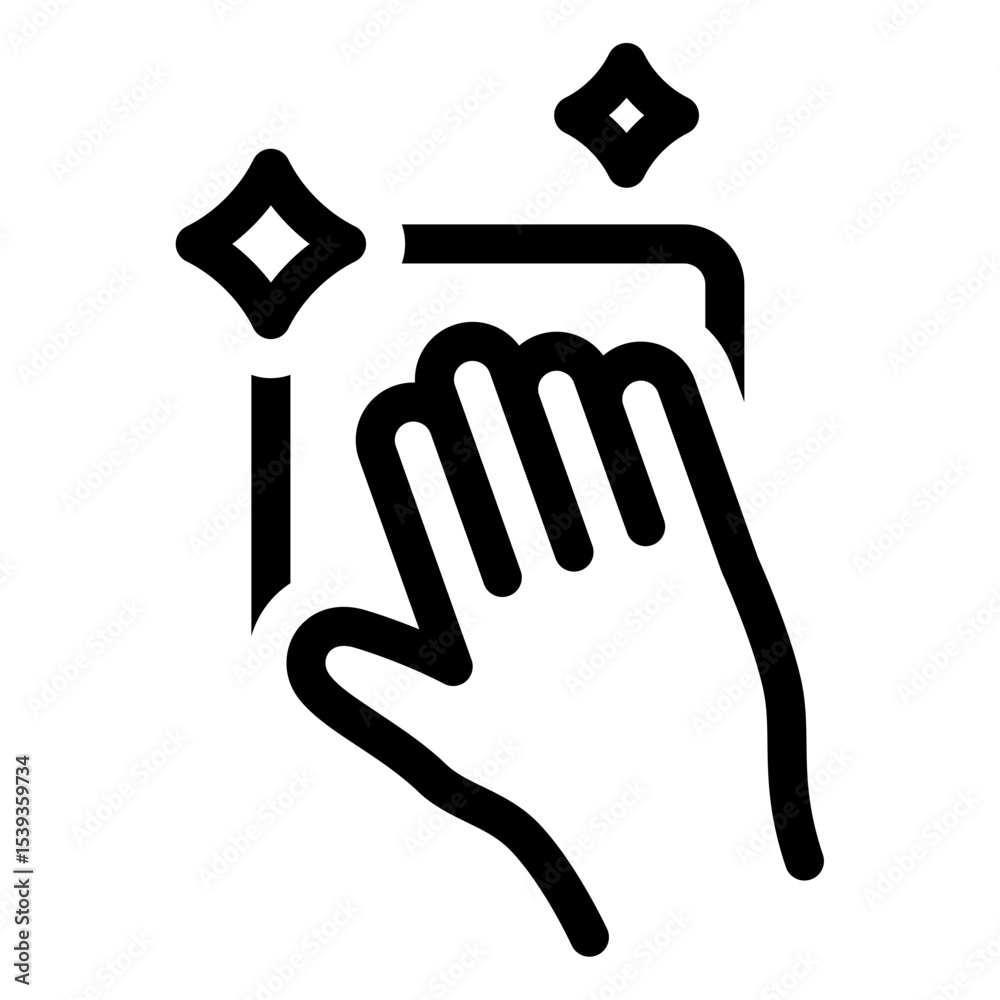 Obraz premium wiping cleaning vector icon