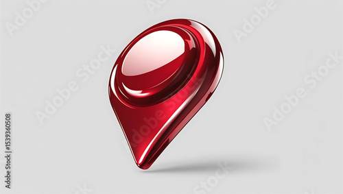 Red push pin map pointer icon, a 3D web vector illustration symbol 