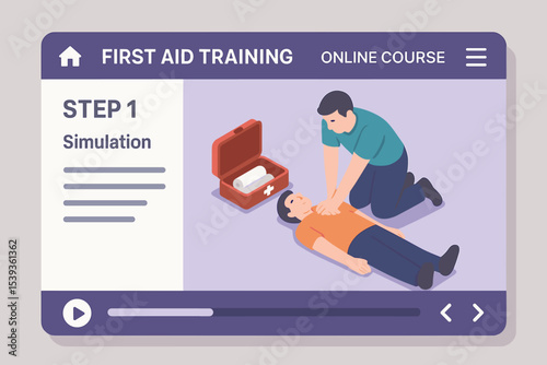 First aid training course: simulation step for emergency response learning