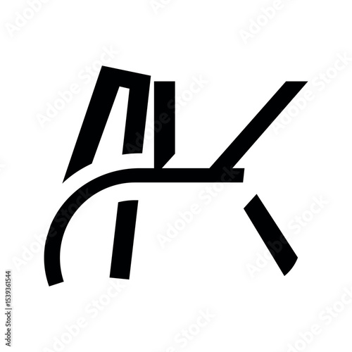 ak letter logo design, vector illustration.	