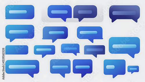 A set of glossy blue vector web buttons for business website design