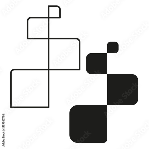 Abstract block composition. Geometric shape cluster. Vector design arrangement. Modern form pattern.