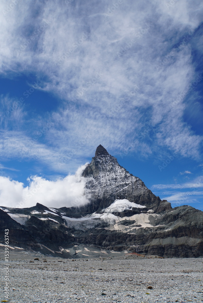 Naklejka premium Matterhorn view from Matterhorn Glacier Trail in Switzerland 