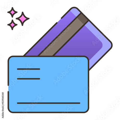 Credit card in wallet secure payment icon