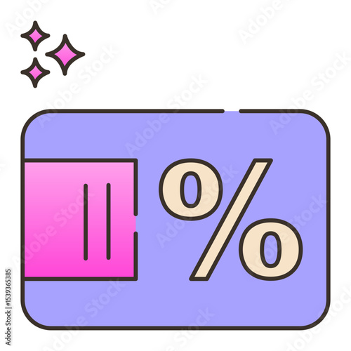 Discount coupon design with percentage icon