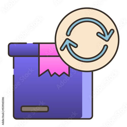 Return shipping package icon illustration