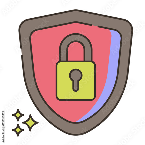 Secure shield icon padlock protection safety