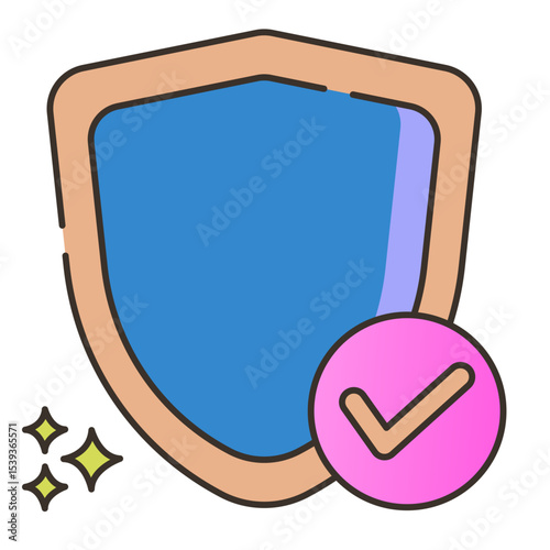 Approved security shield icon illustration