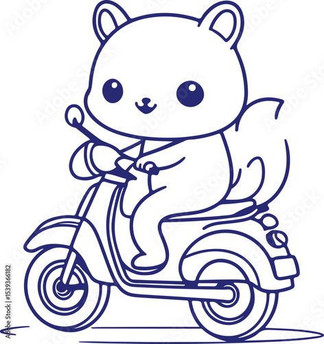 cartoon motorcycle on white background