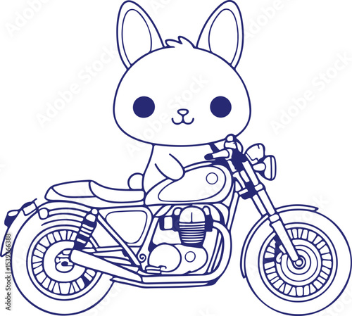 cartoon motorcycle on white background