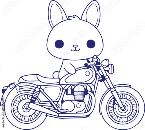 cartoon motorcycle on white background