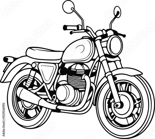 motorcycle on white background