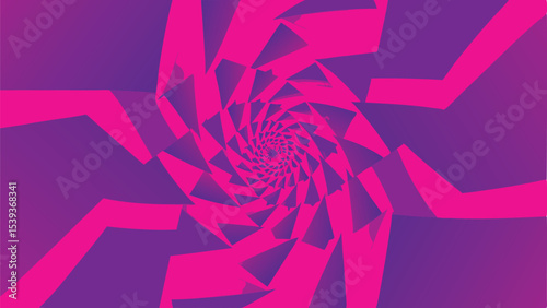 Abstract spiral design with pink and purple triangular shapes creating a vortex effect centered view