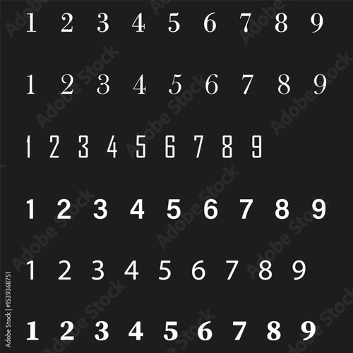Number grid vector. Black background symbol. Digits one to nine. Abstract shape.
