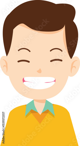 Joyful Portrait: A cartoon portrait of a cheerful individual, with a beaming smile that fills the frame with happiness, capturing the essence of joy.