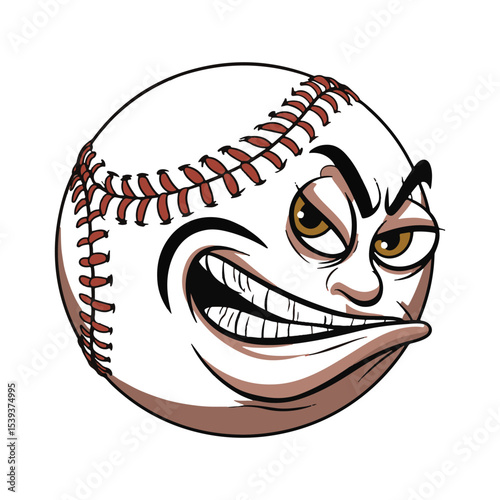 Baseball funny face