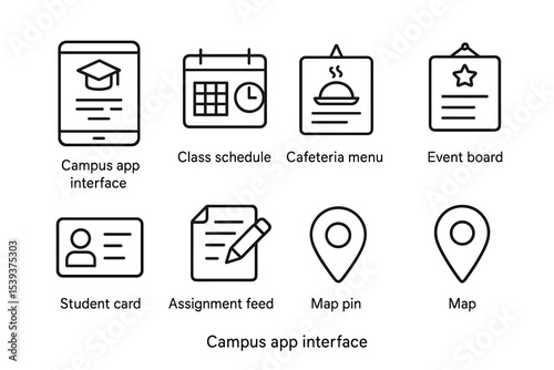 Campus app features: student tools and resources icons