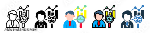 Kpi Tracker icon multiple sytle vector illustration