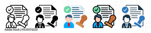 Business Licenseicon multiple sytle vector illustration