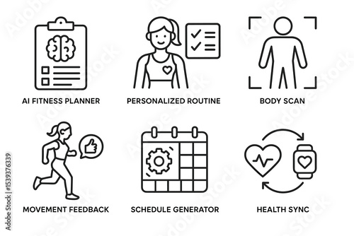 Ai fitness icons: personalized routine and health sync for optimal wellness